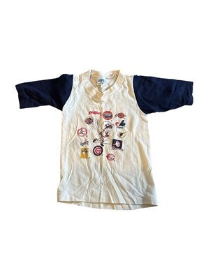 Vintage 1978 MLBPC Classic Kids Baseball Graphic Tee - White & Navy